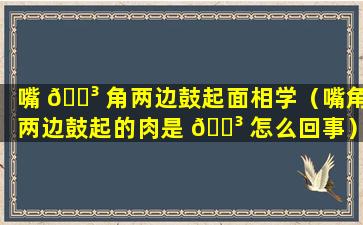 嘴 🌳 角两边鼓起面相学（嘴角两边鼓起的肉是 🐳 怎么回事）